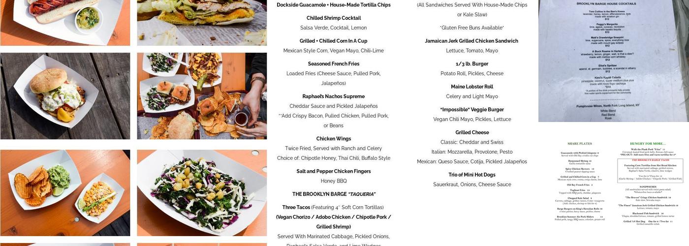 The Brooklyn Barge Menu
