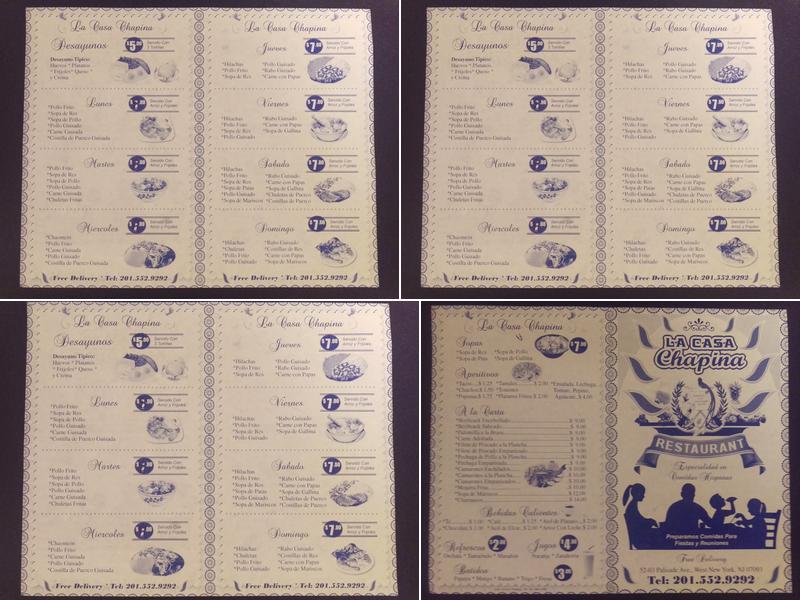 La Casa Chapina Menu