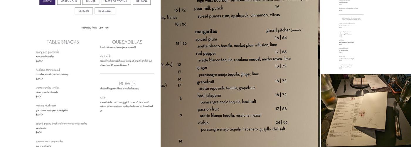 ABC Cocina Menu
