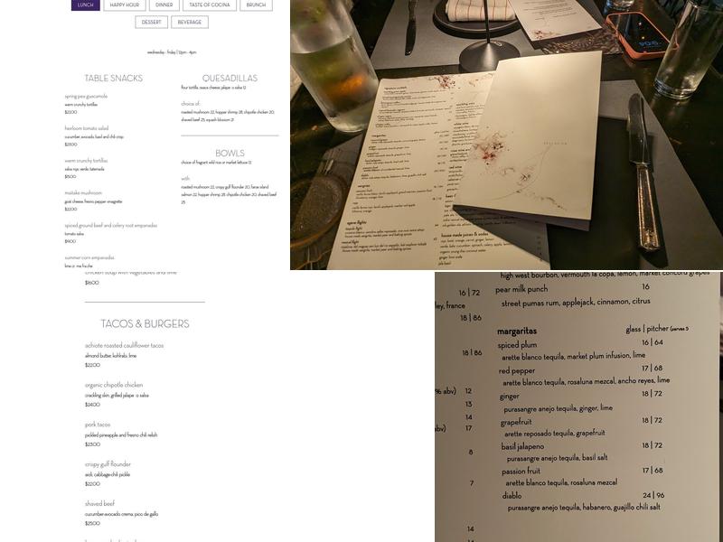 ABC Cocina Menu