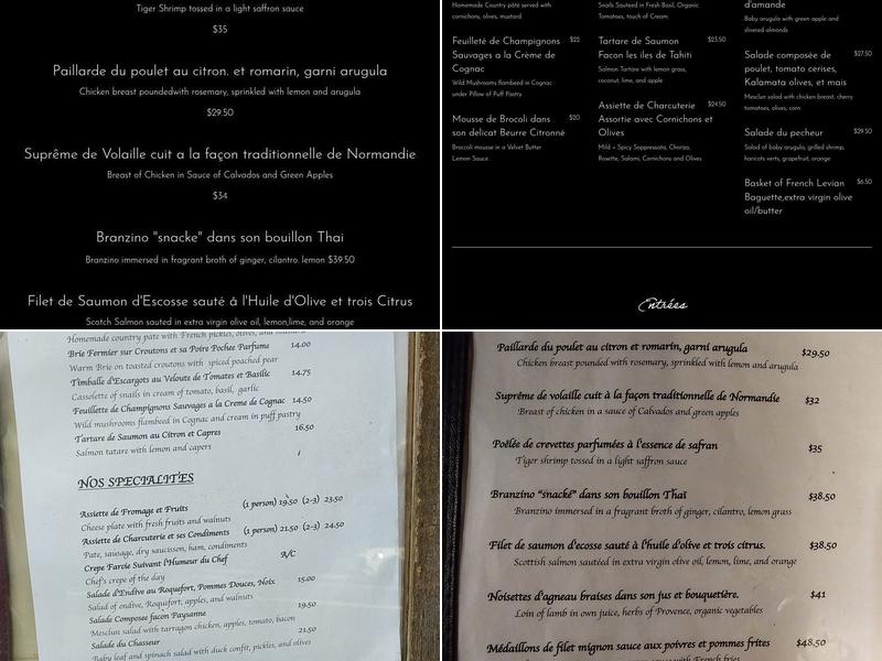 La Ripaille Menu