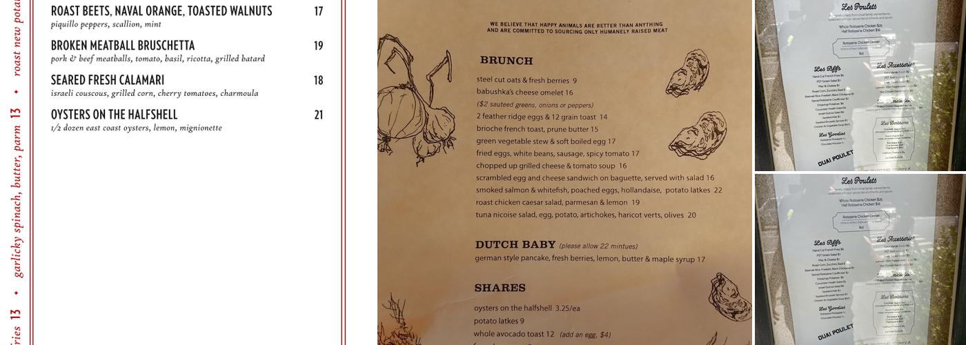 Left Bank Menu