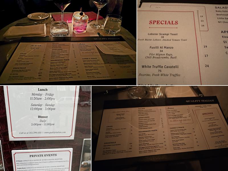 Quality Italian Menu