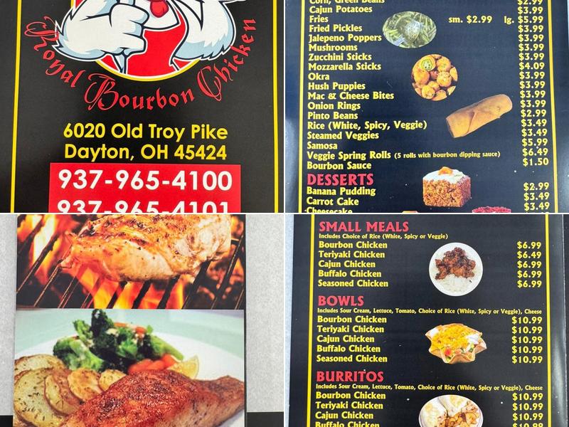 Royal Bourbon Chicken Menu