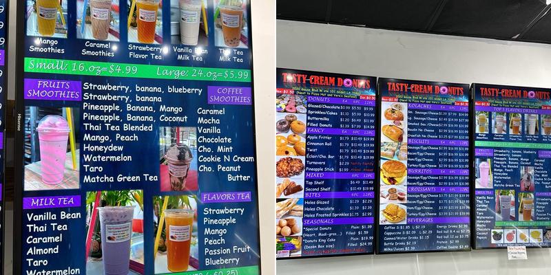 Tasty Cream Donuts Menu