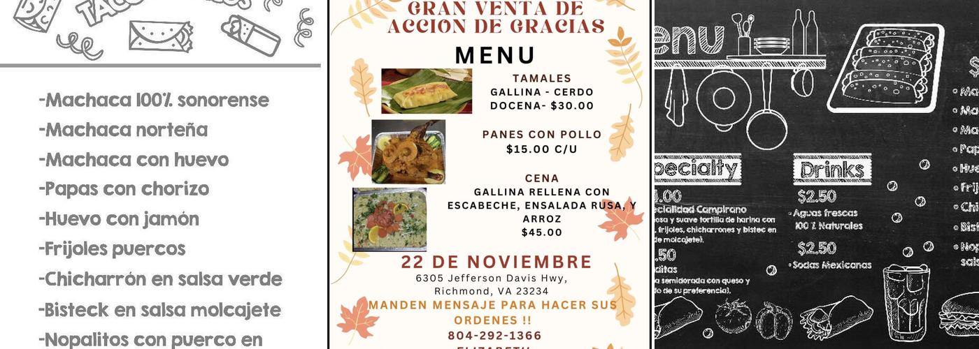 La lonchera centro ameri Menu
