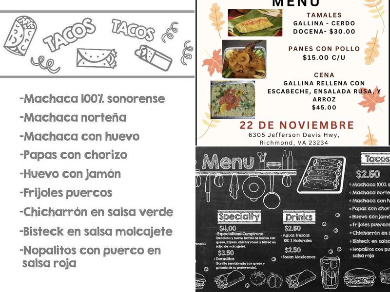 La lonchera centro ameri Menu