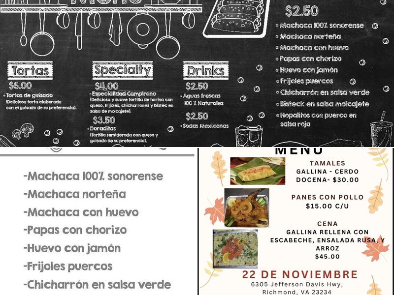 La lonchera centro ameri Menu