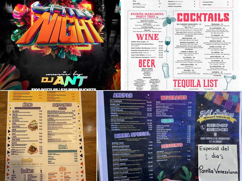 Mil Sabores Restaurant & Bar Menu