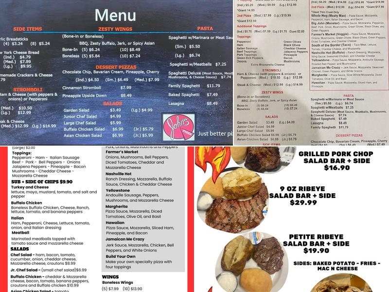 John's Pizza Menu