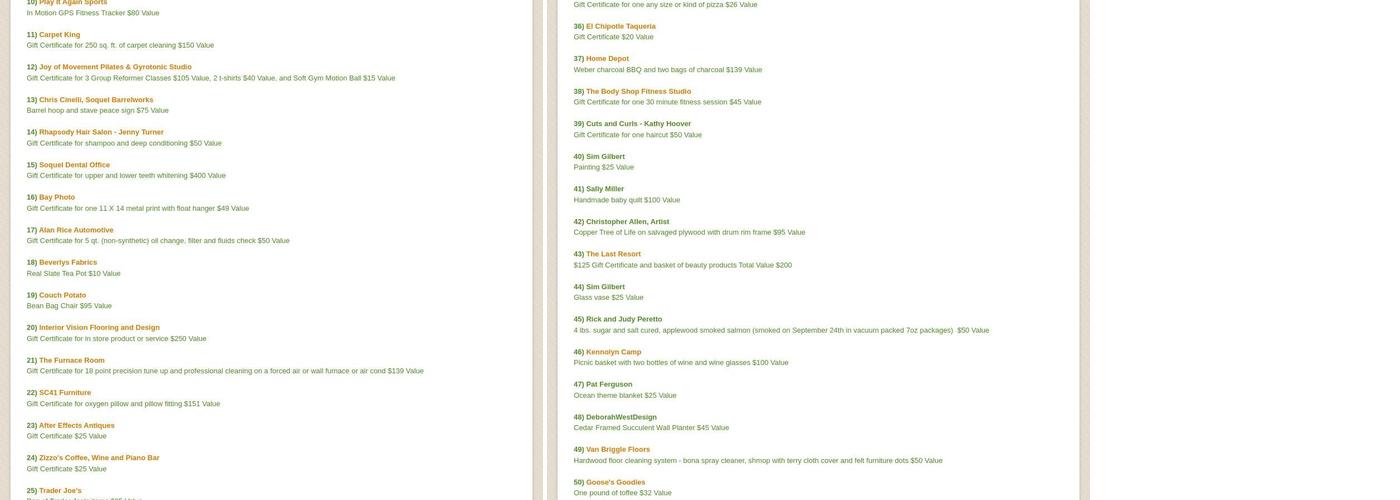 A Taste Of Soquel Menu