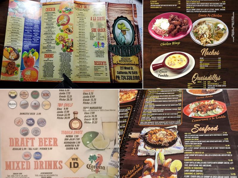 Don Patron Mexican Grill. Menu