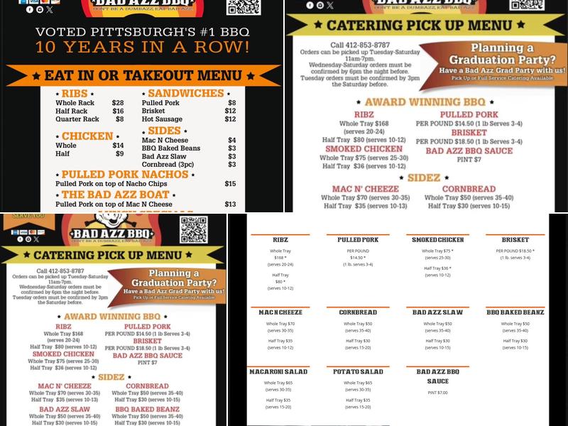 Bad Azz Bbq Menu