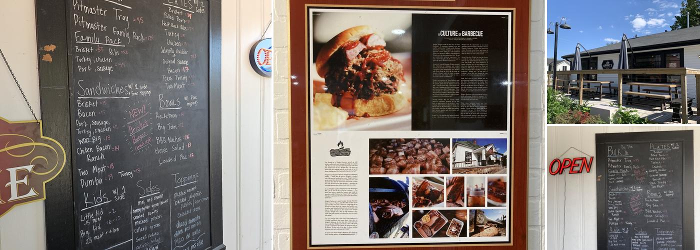 Wright's Barbecue Menu