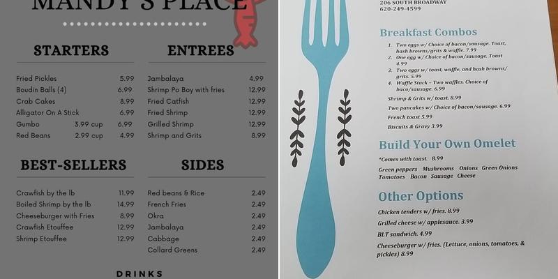 Mandy's Place Menu