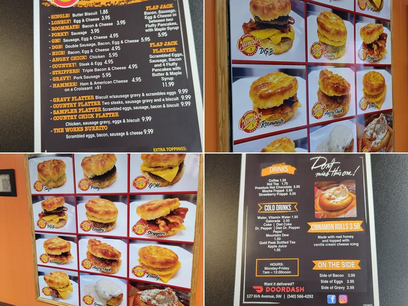 Crumbles Store Menu