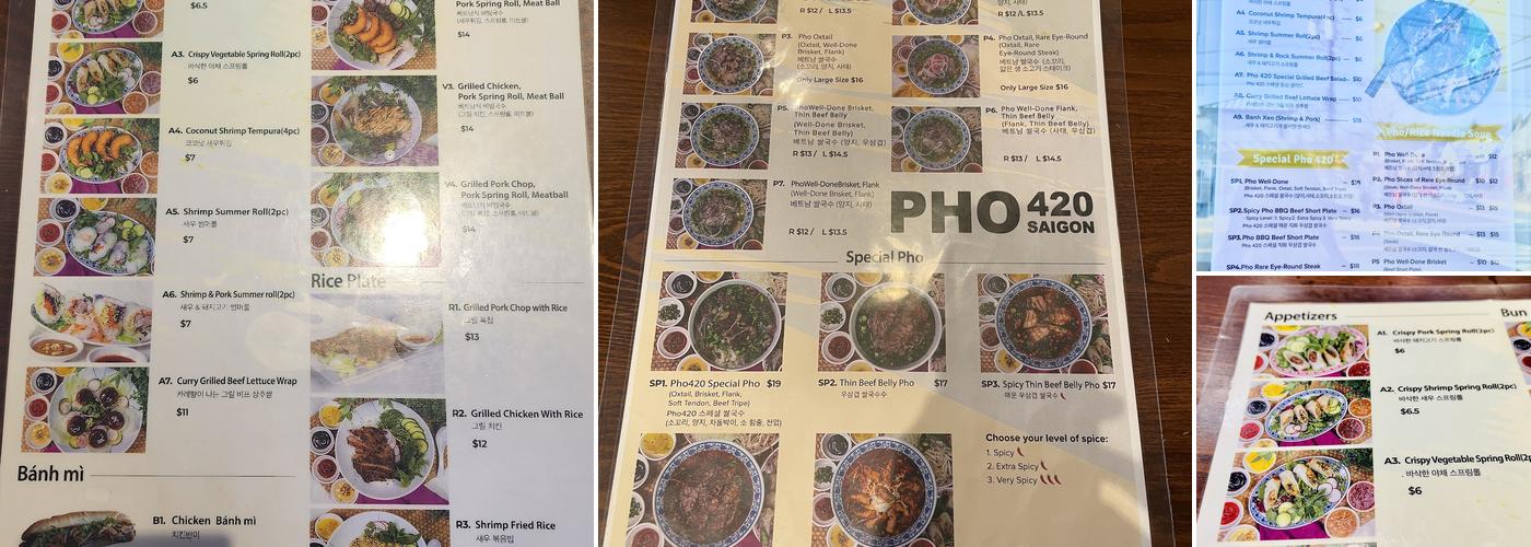 Pho 420 Saigon Menu