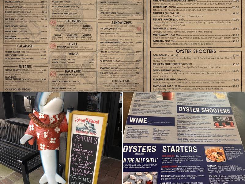 Shuckin' Shack Oyster Bar Menu