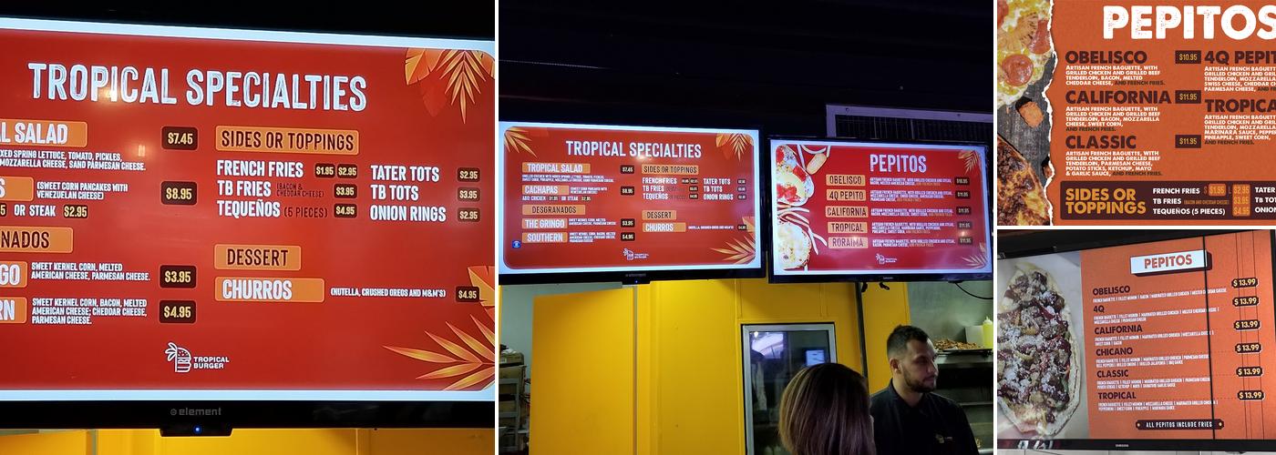 Tropical Burger Menu