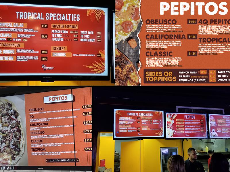 Tropical Burger Menu