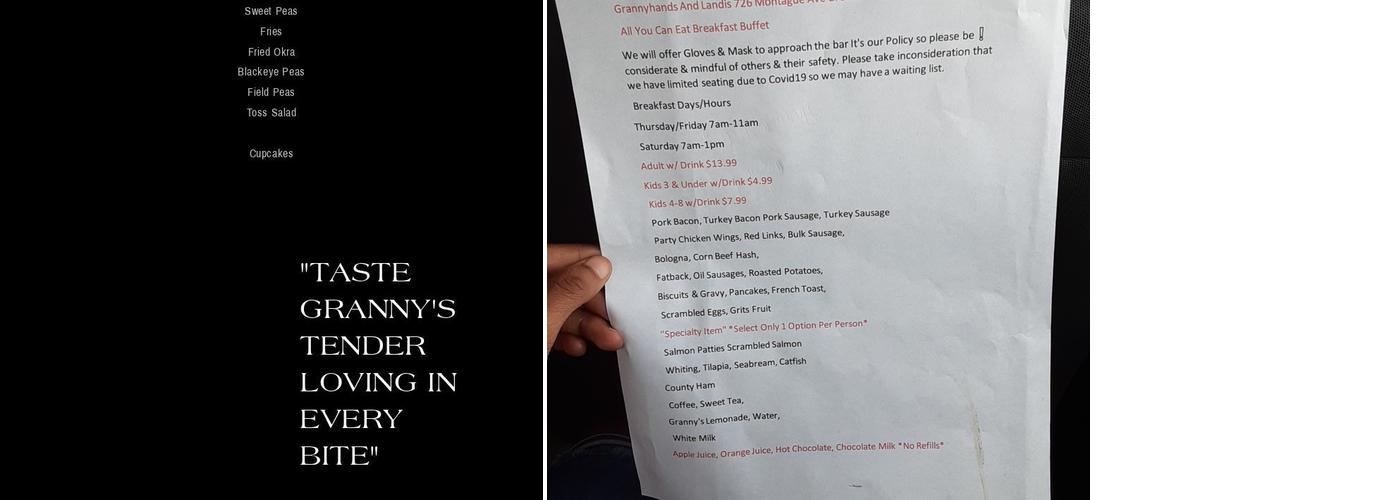 GrannyHands Menu