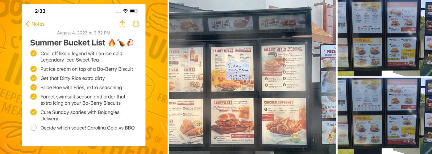 Bojangles Menu