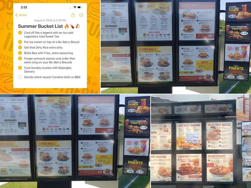 Bojangles Menu