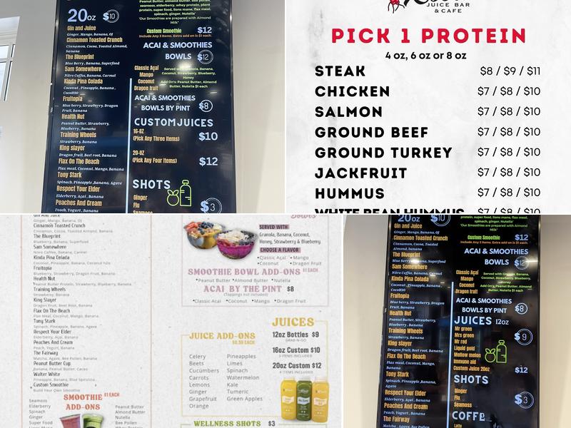 Roots Smoothie & Juice Bar Menu