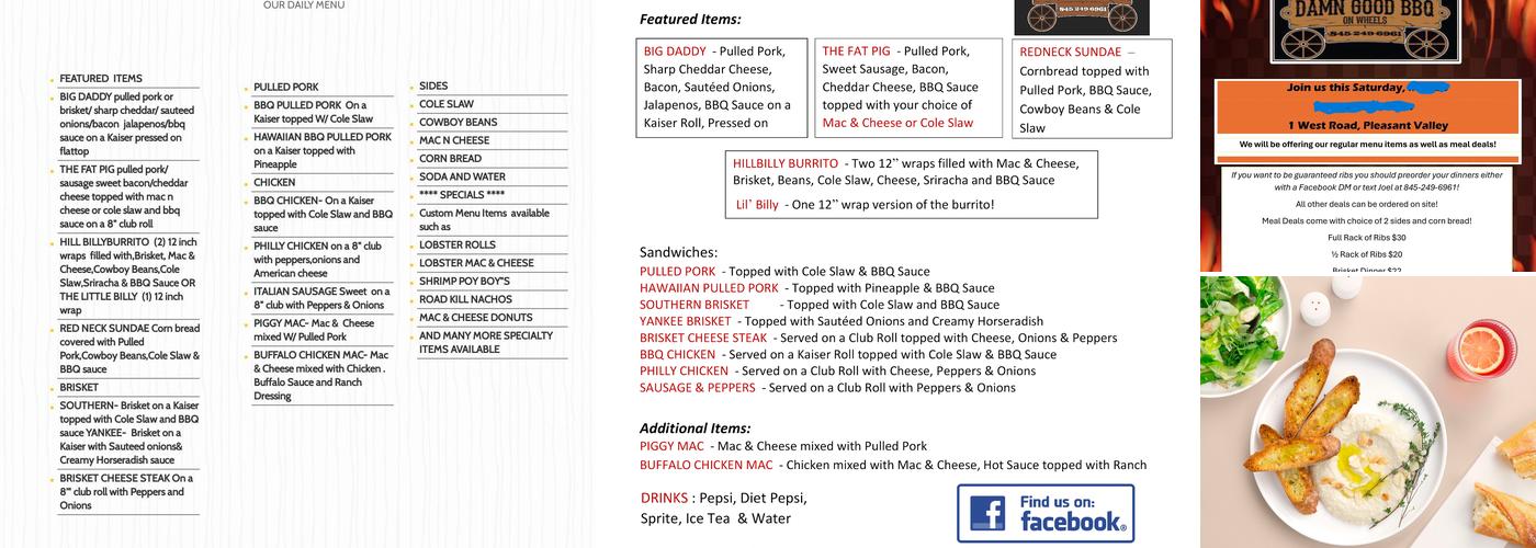 The Grille Wagon Menu