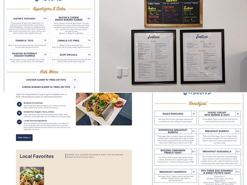 The Landing Market Menu