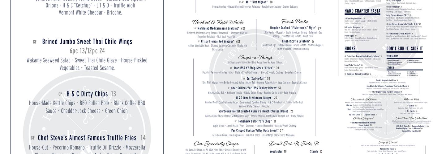 Hooks & Chops Menu