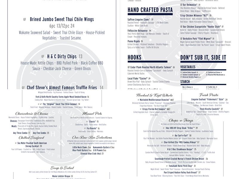 Hooks & Chops Menu