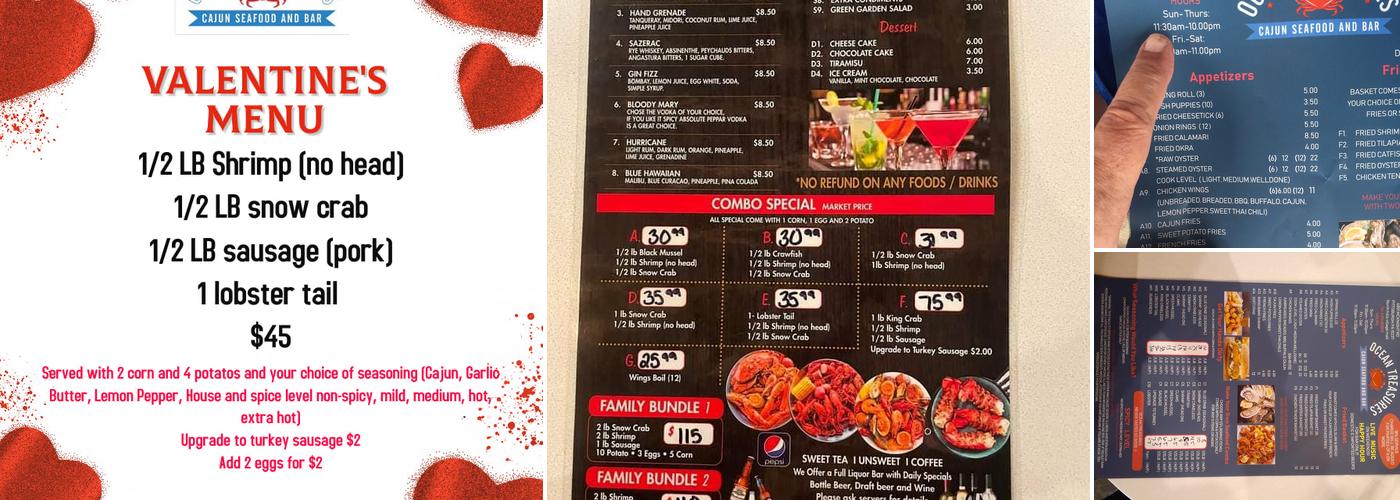 Ocean Treasures Mcknight Menu