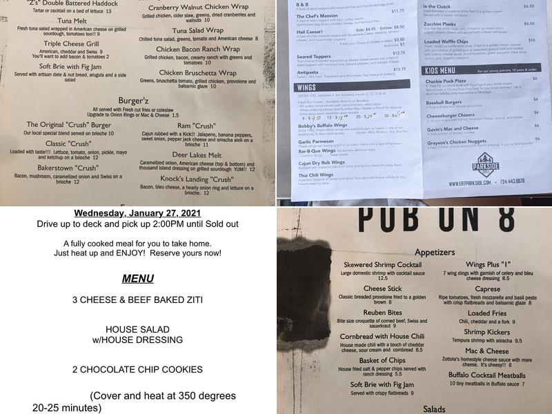 Parkside Grill Menu