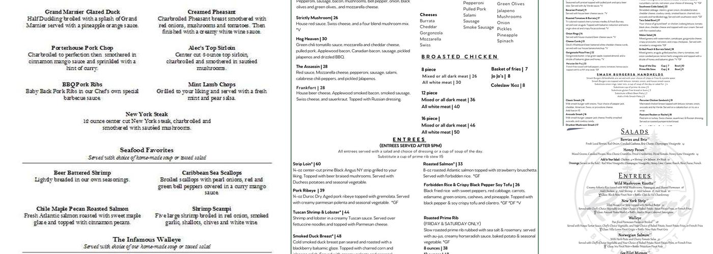 Ruby's Dining Room Menu