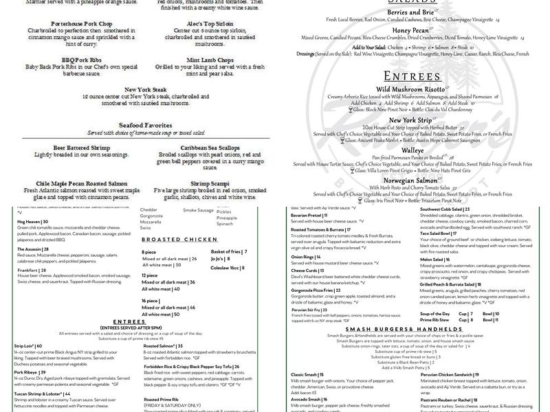 Ruby's Dining Room Menu