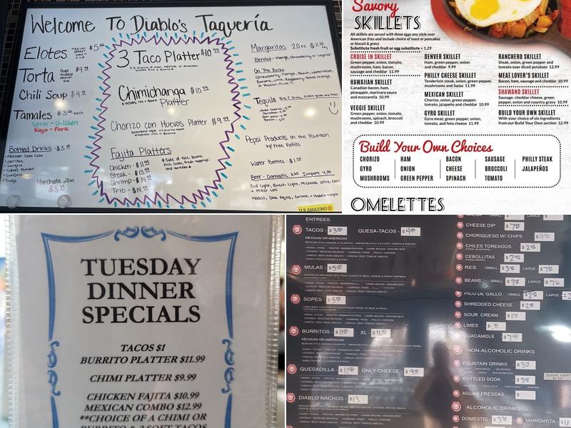 Diablos Taqueria Menu