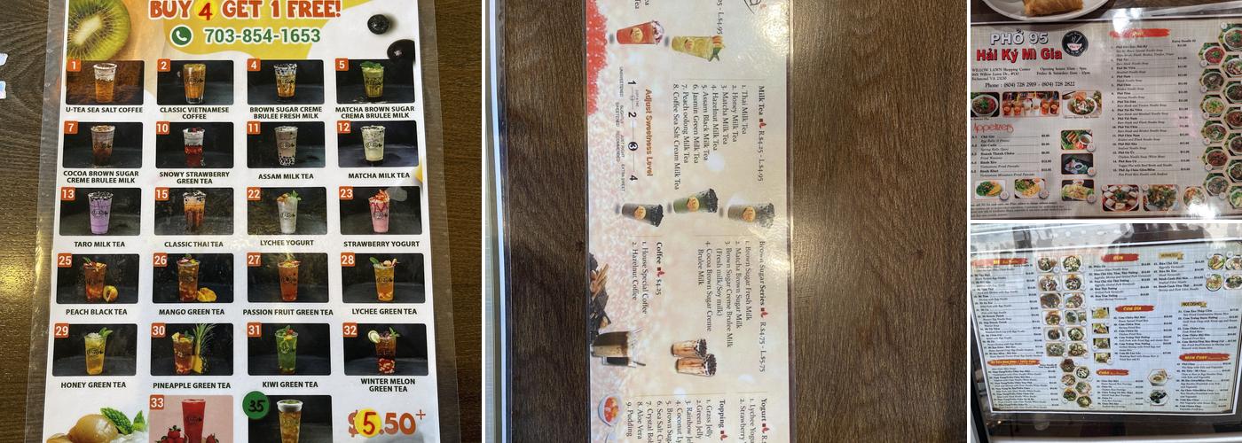 PHO 95 Hai Ky Mi Gia Menu