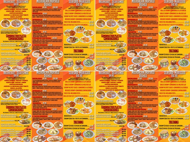 Birrieria Sabor Michoacan Menu