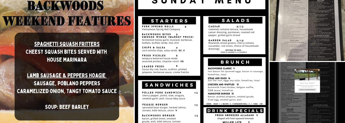 Backwoods Bar and Kitchen Menu