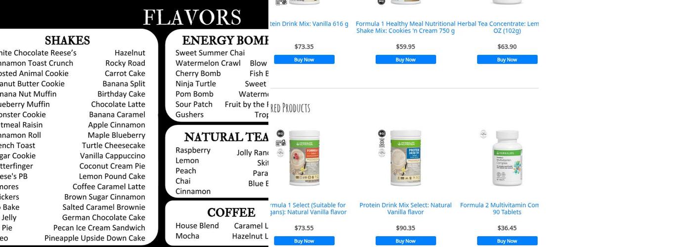 Flat River Nutrition Menu