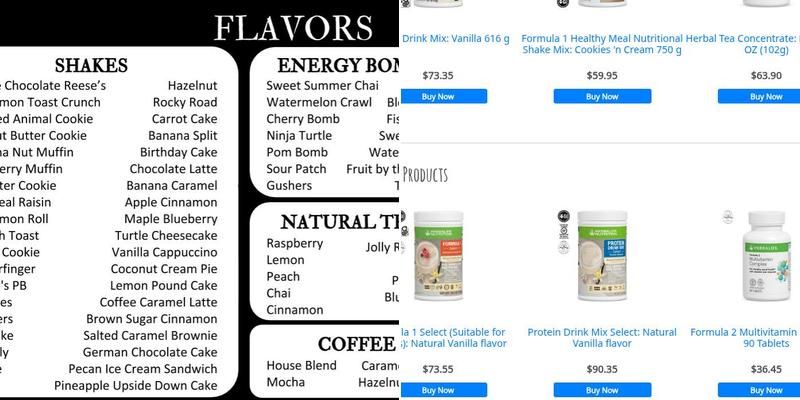 Flat River Nutrition Menu