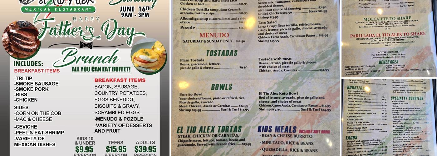 El Tio Alex Mexican Restaurant Menu