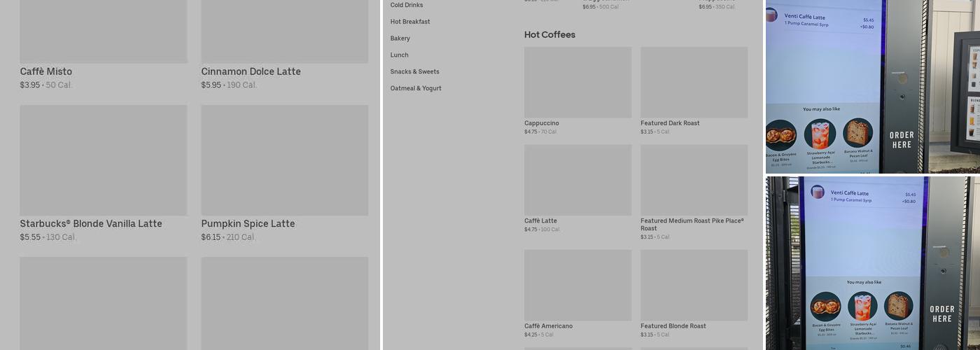 Starbucks Coffee Company Menu