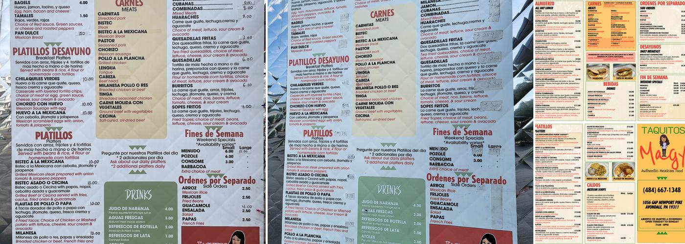 Taquitos Magy Menu
