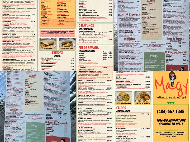 Taquitos Magy Menu