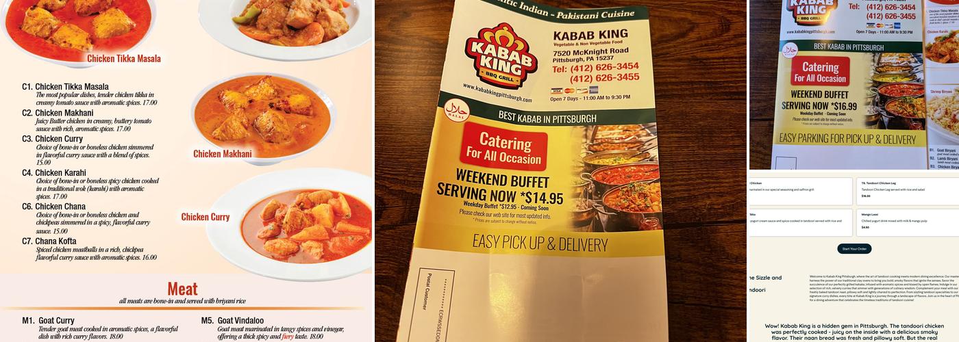 Kabab King Pittsburgh Menu