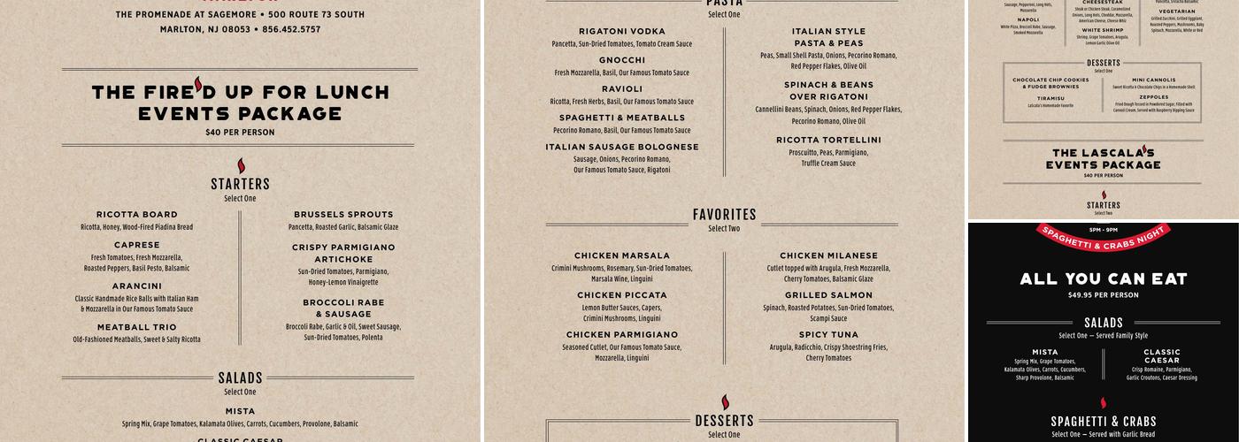 LaScala's Fire Villanova Menu