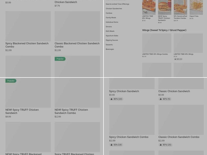 Popeyes Louisiana Kitchen Menu