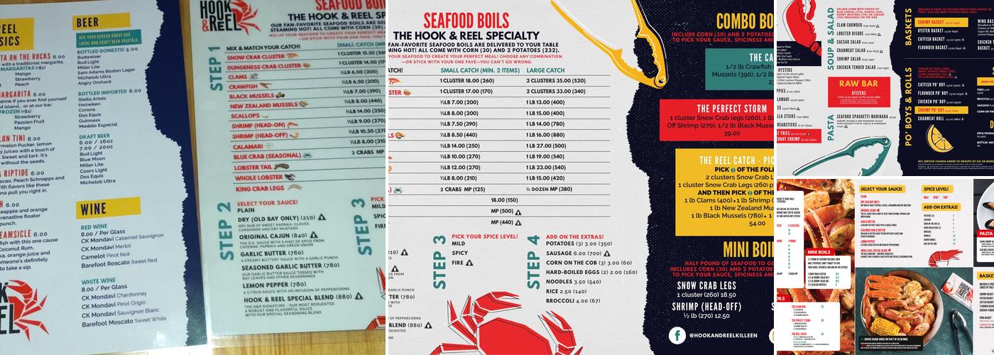 Hook & Reel Cajun Seafood & Bar Menu